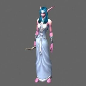 Night Elf Girl Hunter – Wow Character 3d-model