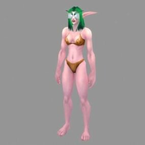 Model 3d Karakter Wanita Night Elf