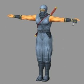 Karakter Ninja Girl Sword 3d-model