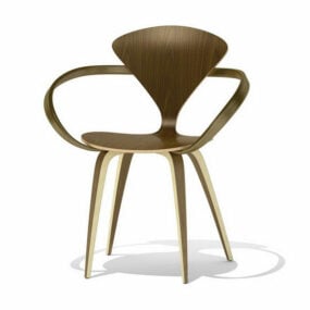 3д модель мебели Norman Cherner Arm Chair Wood Base