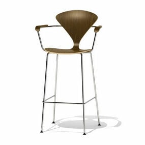 3д модель барного стула Norman Cherner с металлической основой