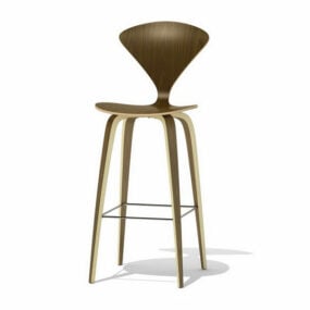 مبل پایه چوبی صندلی بار نورمن چرنر مدل سه بعدی