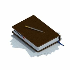 Notatbok med penn 3d-modell