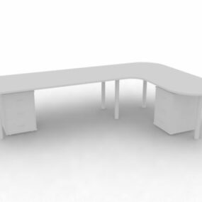家具オフィスワークステーションとキャビネット3Dモデル
