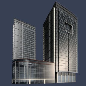 Kontorbygninger og skyskraper 3d-modell