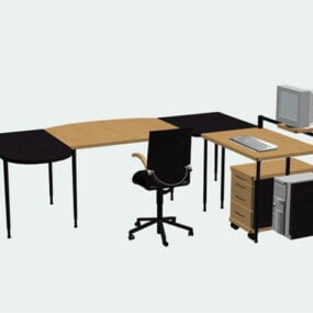 Büro-Computertisch-Sets 3D-Modell