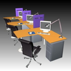Ofis Bilgisayar İş İstasyonu Koleksiyonu 3D model