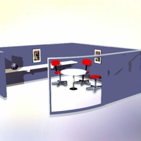 Modelo 3d de cubículos de conferência de escritório