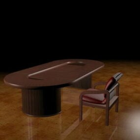 Office Conference Table And Chair 3d model