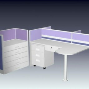 Contemporary Cubicle Desk Workstations Furniture 3d model