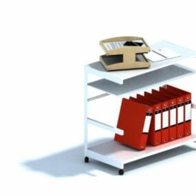 Bürozubehör-Ordner mit Büchern 3D-Modell