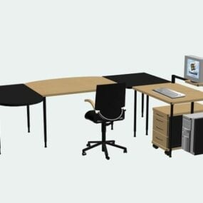 Bộ bàn ghế văn phòng mô hình 3d
