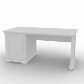 3д модель офисного стола с корпусной мебелью