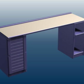 Office Desk With Drawers 3d model
