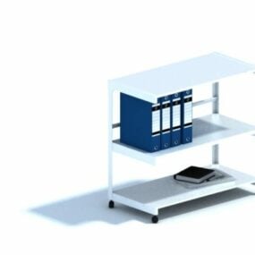 オフィスのドキュメントデスクとファイルフォルダーの3Dモデル