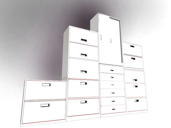 Office File Cabinets Furniture Free 3ds Max Model Dxf Max