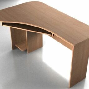 Büro-Computertisch mit gebogenen Formen, 3D-Modell
