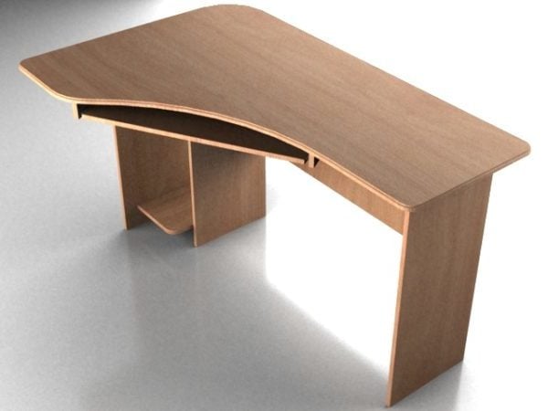 Office Computer Desk Curved Shapes