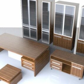 Muebles de oficina Juego de mesa y gabinete modelo 3d