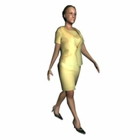 Character Office Lady Walking 3d model
