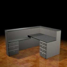 Unidades de escritorio de partición de oficina modelo 3d