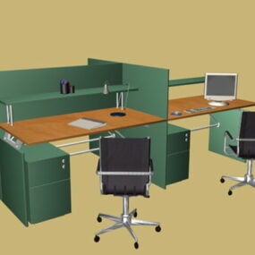 نموذج محطة عمل قسم المكتب ثلاثي الأبعاد
