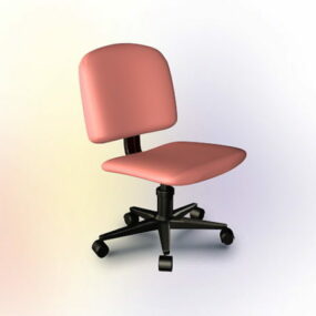 Sedia girevole da ufficio rosa modello 3d