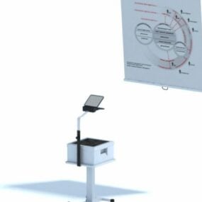 Projektor biurowy i ekran Model 3D