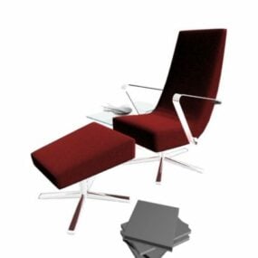 Office Reclining Chair With Ottoman 3d model