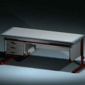 引き出し付きオフィステーブル家具3Dモデル