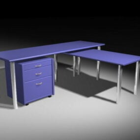 Meja Pejabat Dengan Model 3d Storan