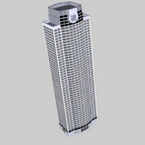 Modello 3d dell'edificio a torre per uffici