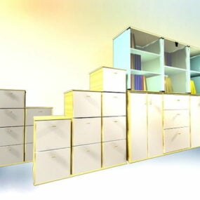 Colección de gabinetes de pared para oficina modelo 3d