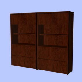 Office Wall Units Wood Material 3d model