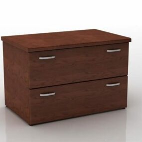 Office Wood Side Cabinet 3d model