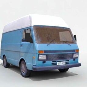 Старий синій фургон 3d модель
