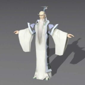 3D model starého čínského učence