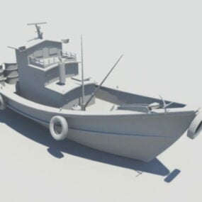 Pełna szklana pokrywa przednia łodzi motorowej Model 3D