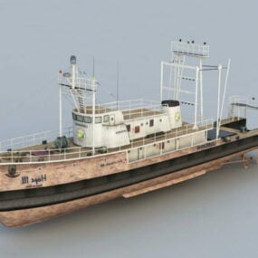 3д модель старого рыболовного корабля