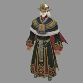 Old Mongolian Warrior Character 3d model