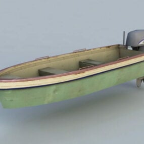 Old Motor Boat 3d model