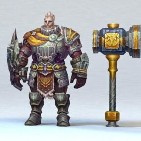 Old Paladin With Hammer 3d model