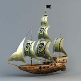 3d модель старого піратського корабля