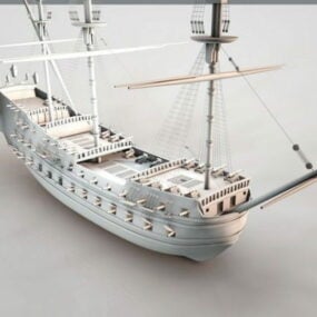 דגם תלת מימד של ספינת פיראטים ישנה