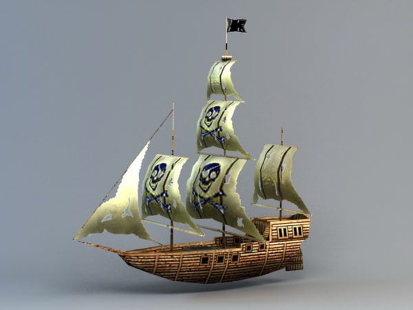 Old Pirate Ship Free 3d Model Max Vray Open3dmodel 109684