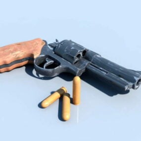 3д модель старого револьвера
