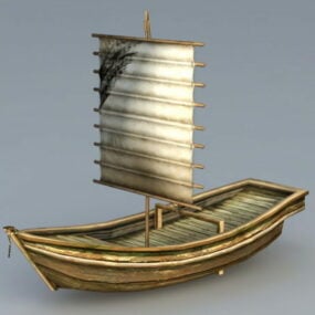 דגם תלת מימד של סירת מפרש ישנה