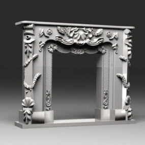 Old Stone Fireplace 3d model