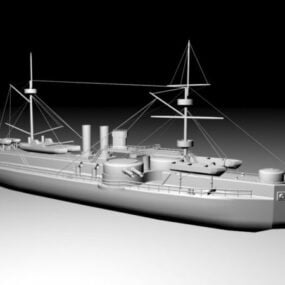 Modelo 3D de navio de guerra antigo