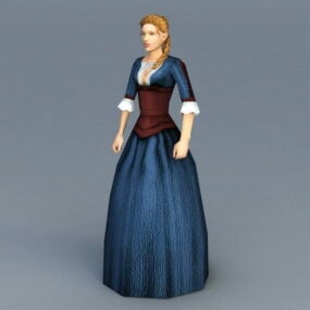 3D model žena ze starého divokého západu